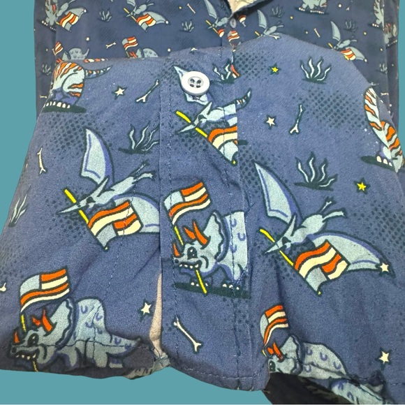 Tipsy Elves Fossilized Flag Print‎ Men's 2XL Shirt 4th of July Ltd Edition - Picture 4 of 11